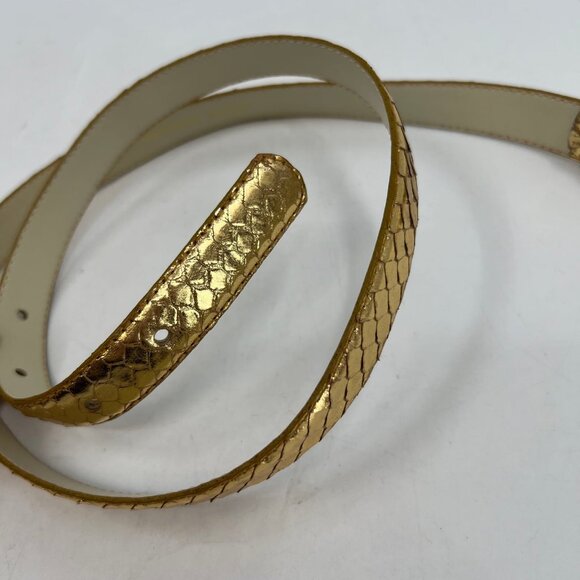 Giani Bernini Gold Adjustable Snakeskin Belt | Size L - Picture 10 of 10